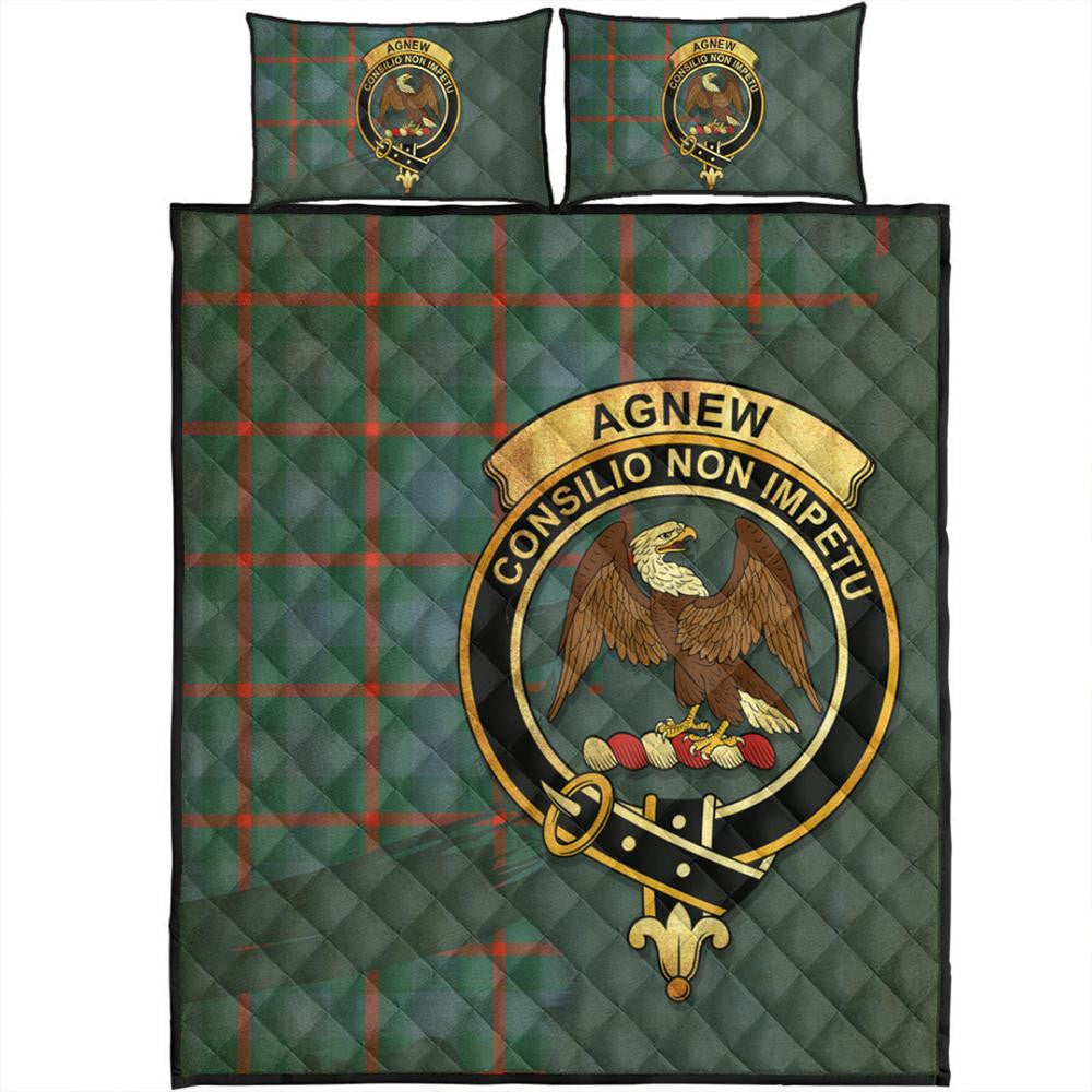 Agnew Ancient Tartan Crest Quilt Bed Set Oldest Style