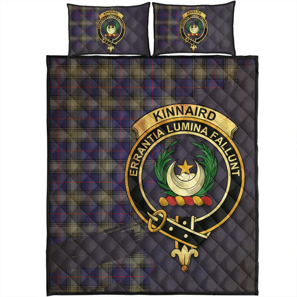 Kinnaird Tartan Crest Quilt Bed Set Oldest Style