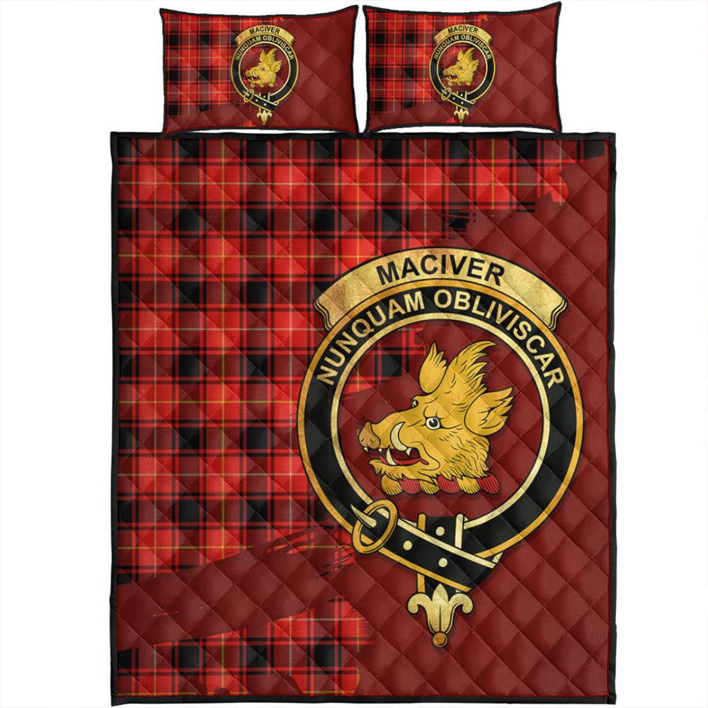 MacIver Modern Tartan Crest Quilt Bed Set Oldest Style