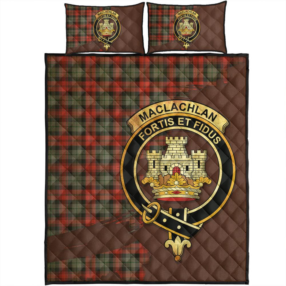 MacLachlan Weathered Tartan Crest Quilt Bed Set Oldest Style