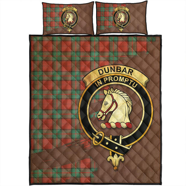 Dunbar Ancient Tartan Crest Quilt Bed Set Oldest Style