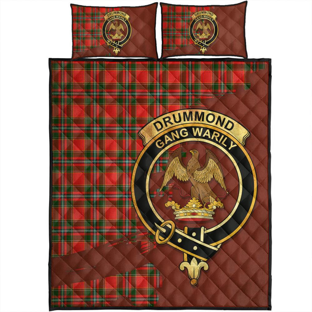 Drummond of Perth Tartan Crest Quilt Bed Set Oldest Style