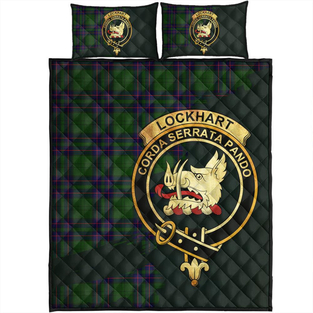 Lockhart Tartan Crest Quilt Bed Set Oldest Style