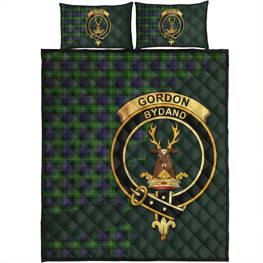 Gordon Modern Tartan Crest Quilt Bed Set Oldest Style