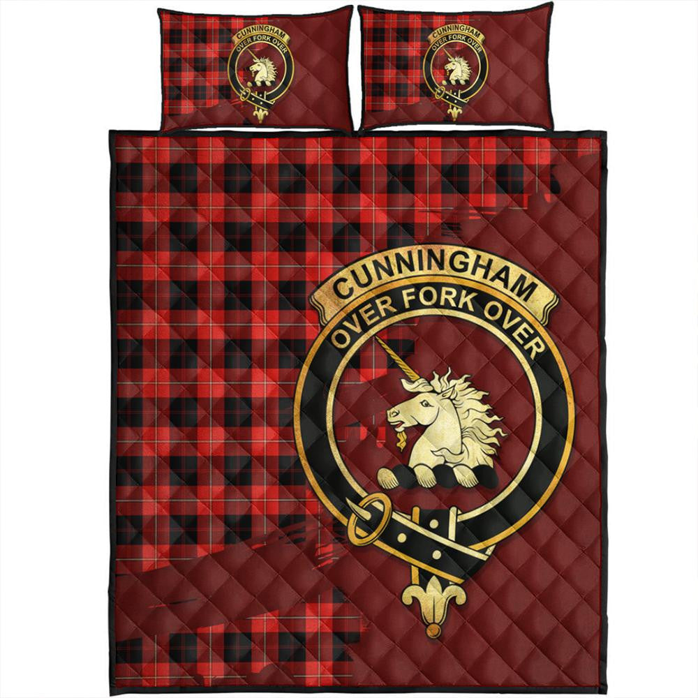 Cunningham Modern Tartan Crest Quilt Bed Set Oldest Style