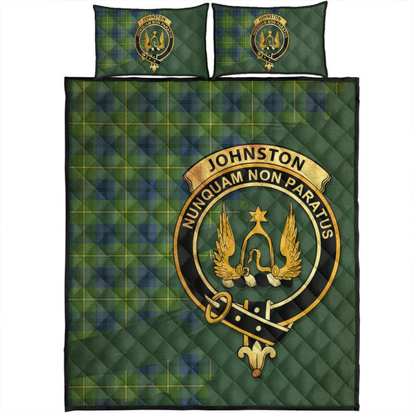 Johnston Ancient Tartan Crest Quilt Bed Set Oldest Style