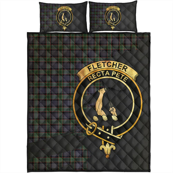 Fletcher Modern Tartan Crest Quilt Bed Set Oldest Style