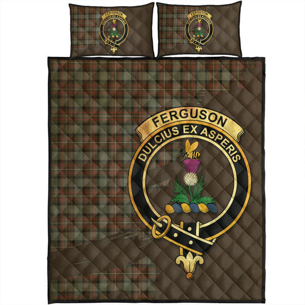 Fergusson Weathered Tartan Crest Quilt Bed Set Oldest Style