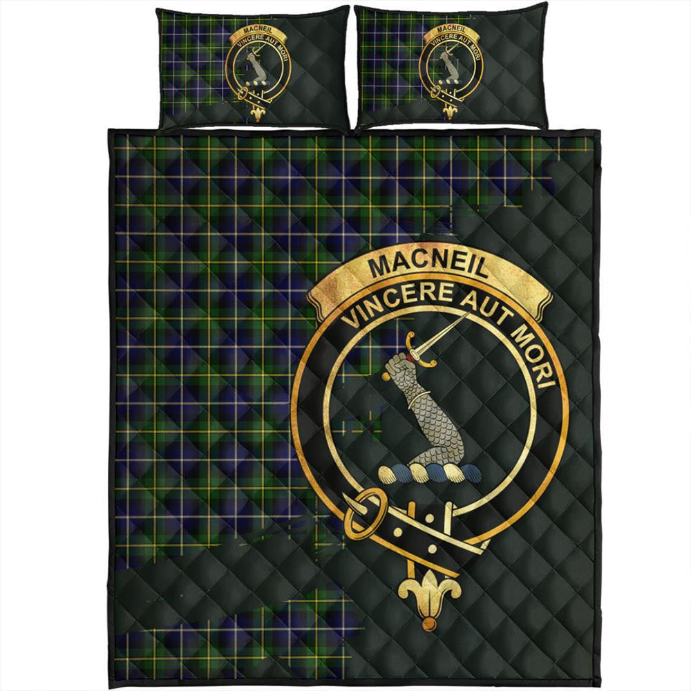 MacNeill of Barra Modern Tartan Crest Quilt Bed Set Oldest Style