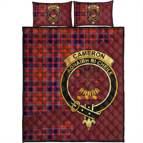 Cameron of Lochiel Modern Tartan Crest Quilt Bed Set Oldest Style