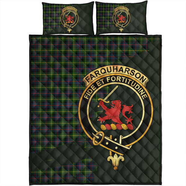 Farquharson Modern Tartan Crest Quilt Bed Set Oldest Style