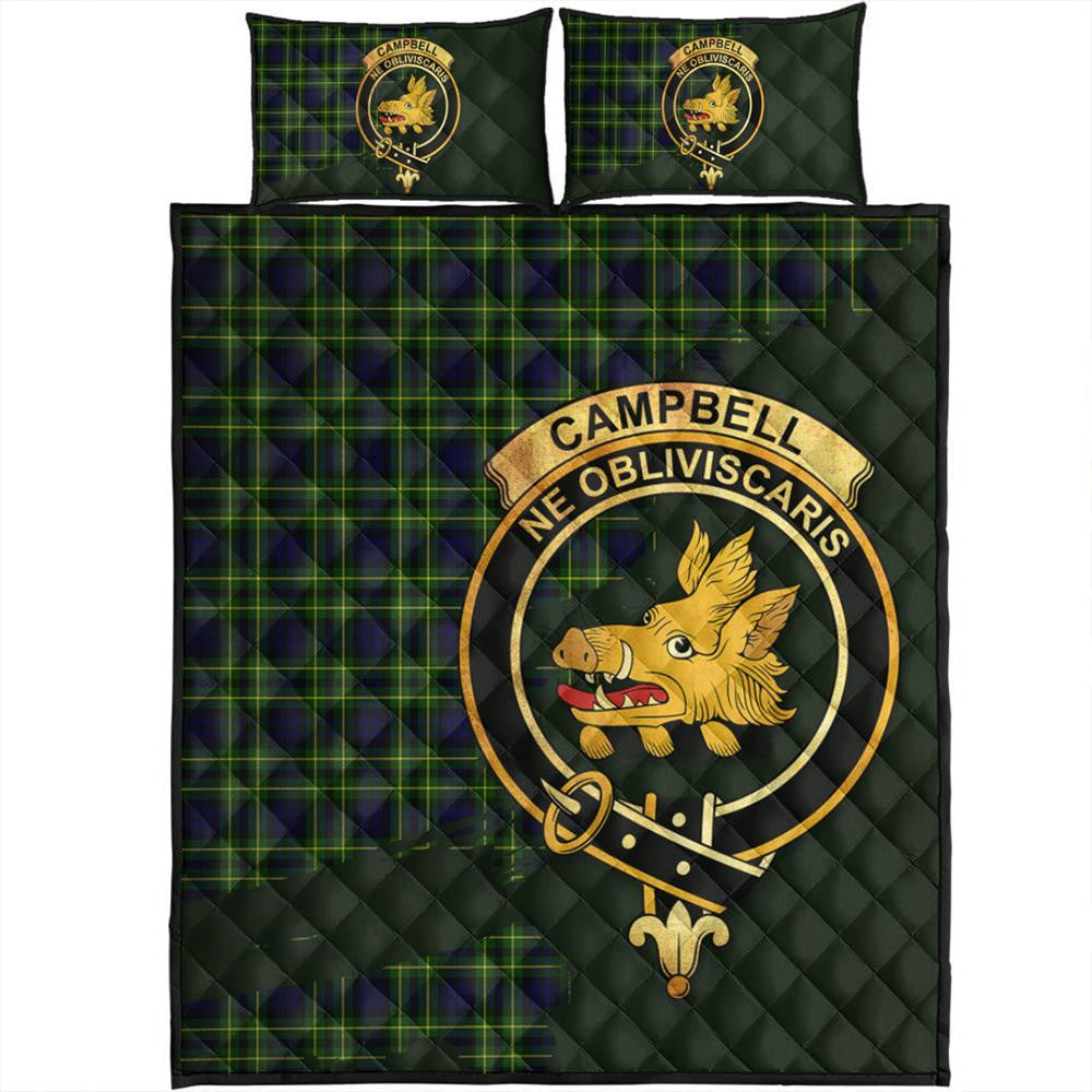 Campbell of Breadalbane Modern Tartan Crest Quilt Bed Set Oldest Style