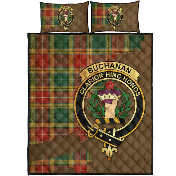 Buchanan Old Sett Tartan Crest Quilt Bed Set Oldest Style