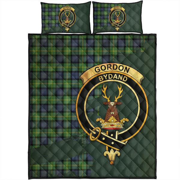 Gordon Old Ancient Tartan Crest Quilt Bed Set Oldest Style