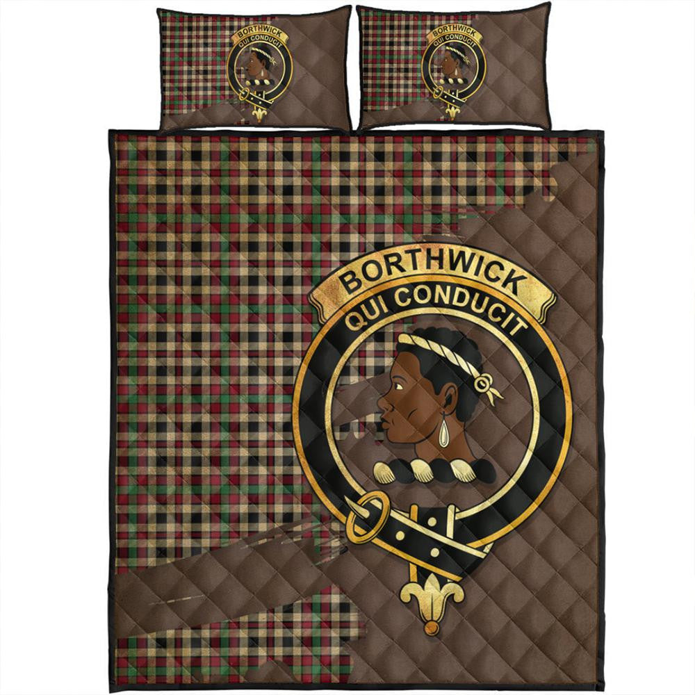 Borthwick Dress Ancient Tartan Crest Quilt Bed Set Oldest Style