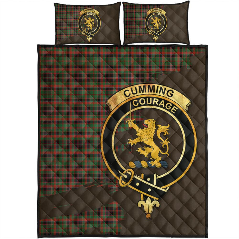 Cumming Hunting Ancient Tartan Crest Quilt Bed Set Oldest Style