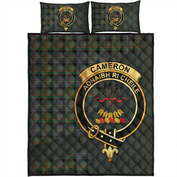 Cameron of Erracht Ancient Tartan Crest Quilt Bed Set Oldest Style