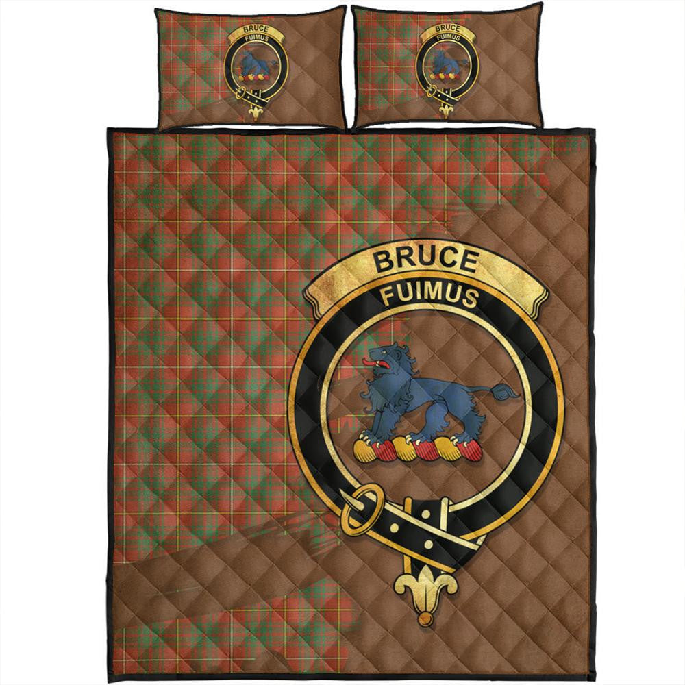 Bruce Ancient Tartan Crest Quilt Bed Set Oldest Style