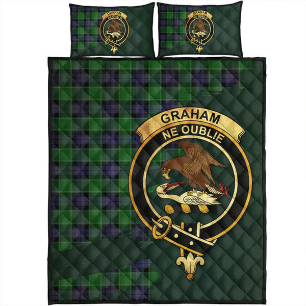 Graham of Menteith Modern Tartan Crest Quilt Bed Set Oldest Style