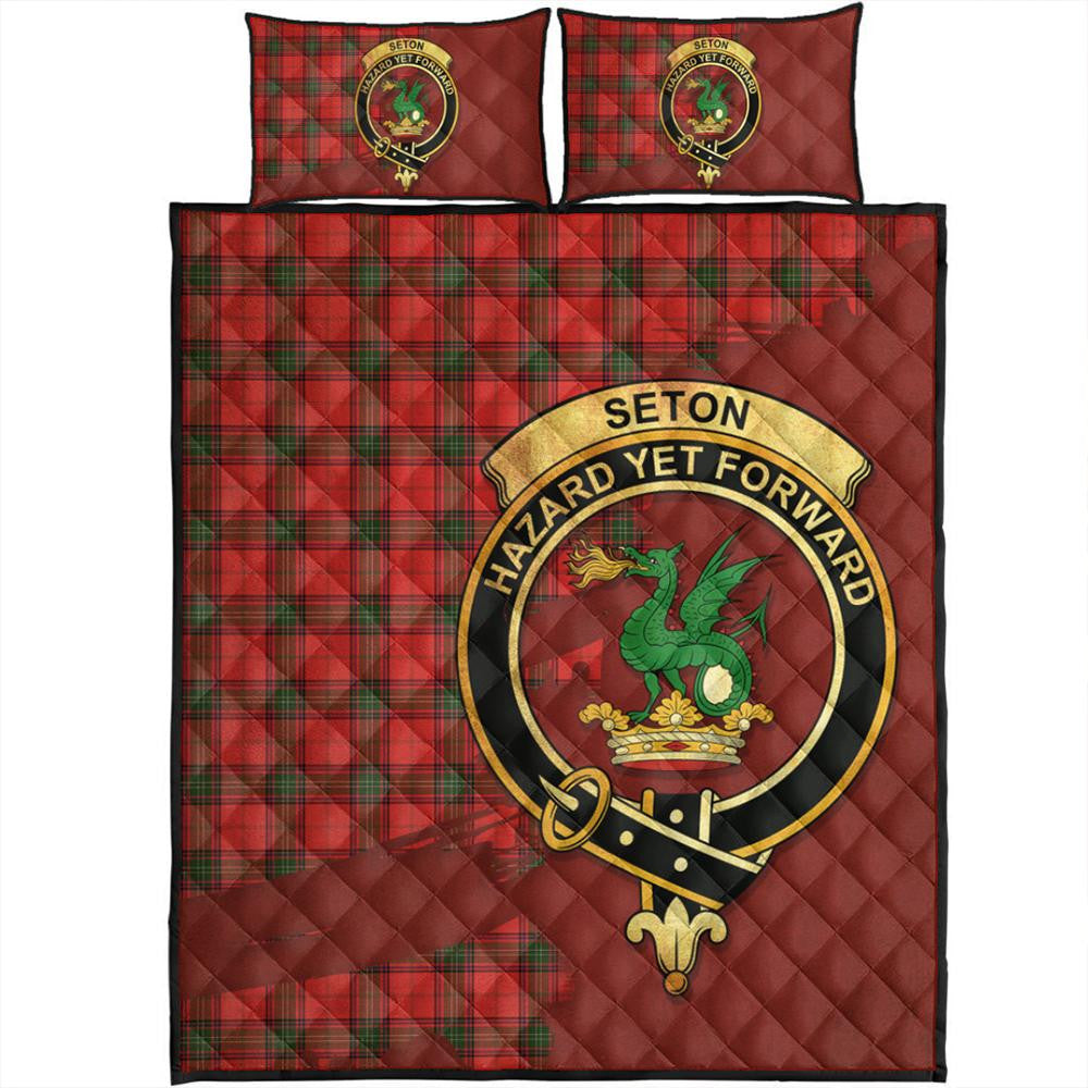 Seton Modern Tartan Crest Quilt Bed Set Oldest Style