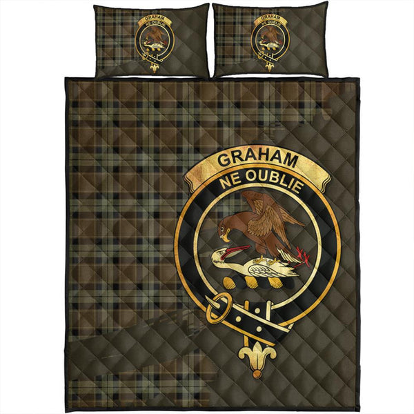 Graham of Menteith Weathered Tartan Crest Quilt Bed Set Oldest Style