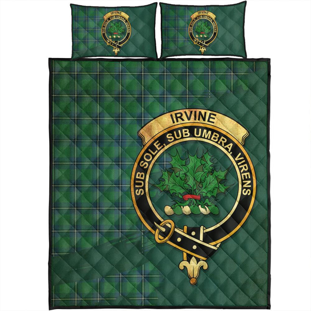 Irvine Ancient Tartan Crest Quilt Bed Set Oldest Style