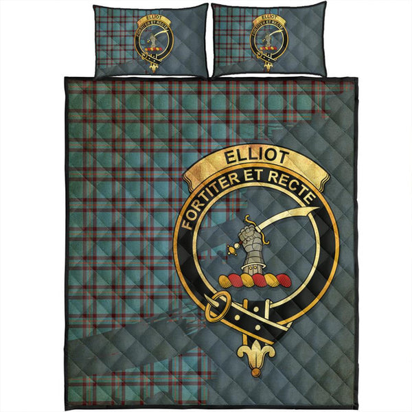 Elliot Ancient Tartan Crest Quilt Bed Set Oldest Style