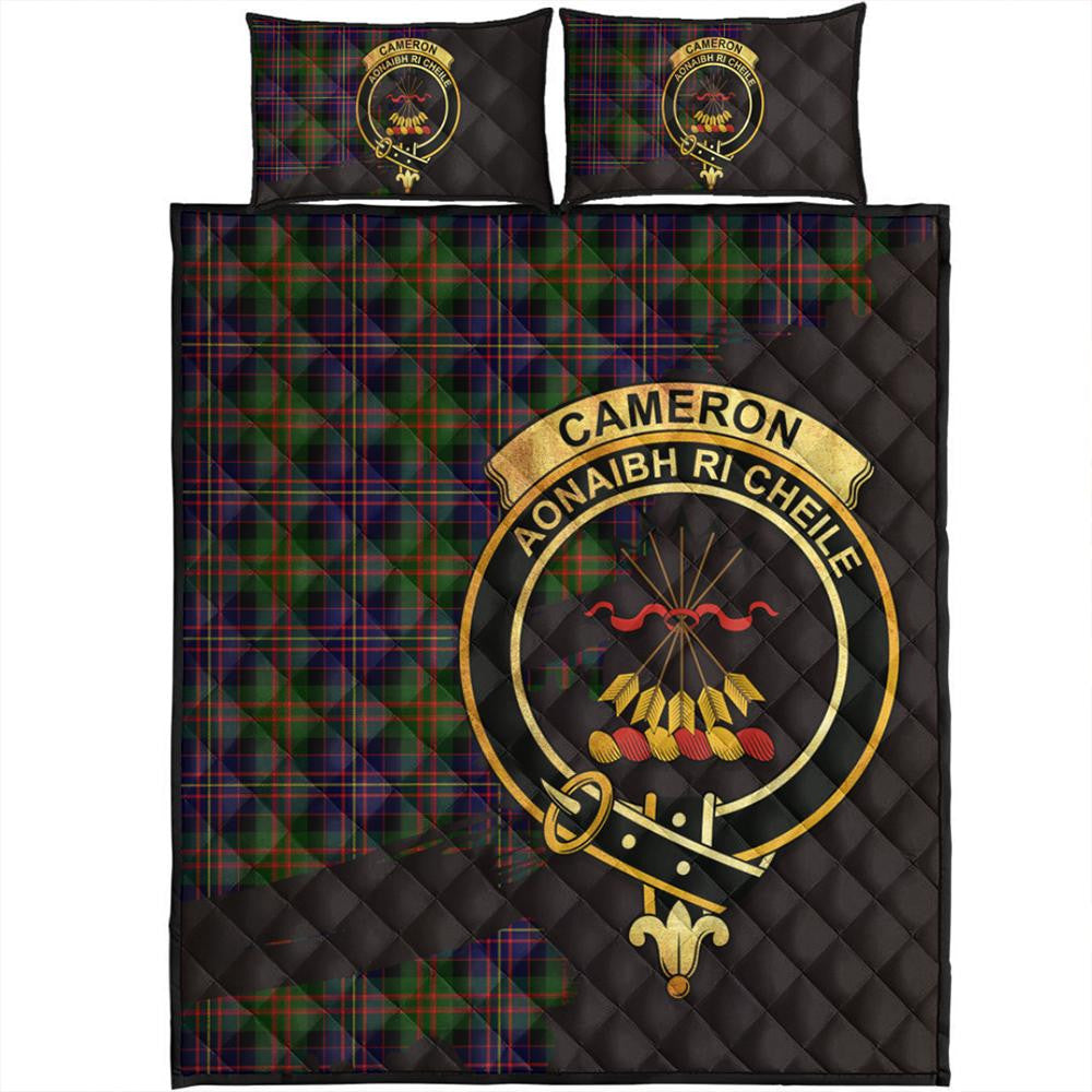 Cameron of Erracht Modern Tartan Crest Quilt Bed Set Oldest Style