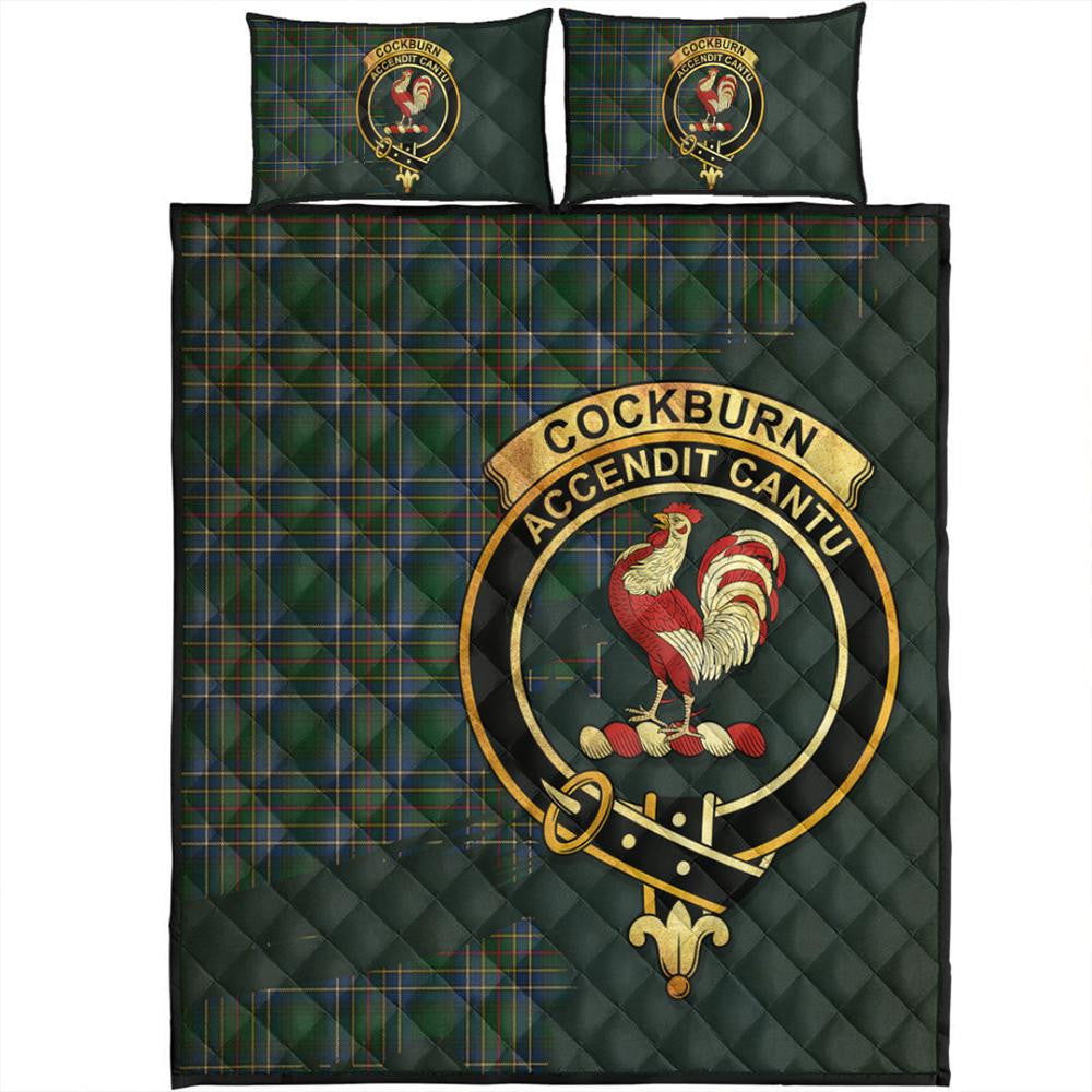 Cockburn Ancient Tartan Crest Quilt Bed Set Oldest Style