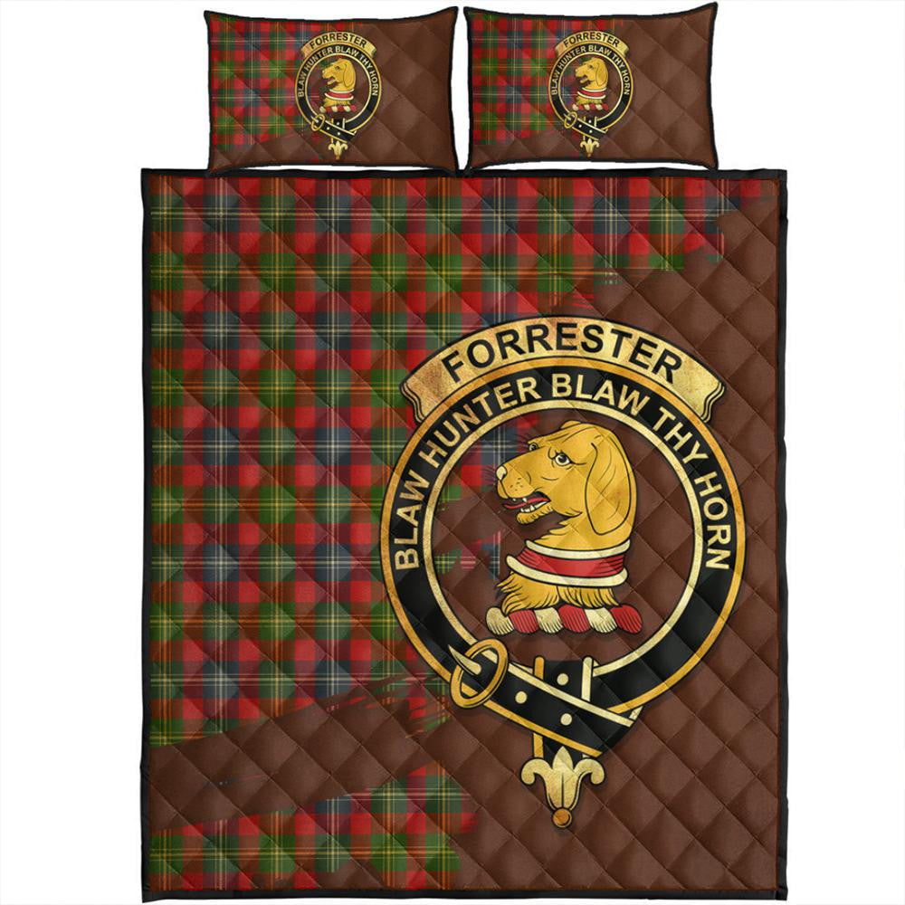 Forrester Tartan Crest Quilt Bed Set Oldest Style