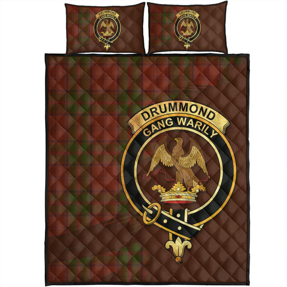 Drummond Clan Tartan Crest Quilt Bed Set Oldest Style