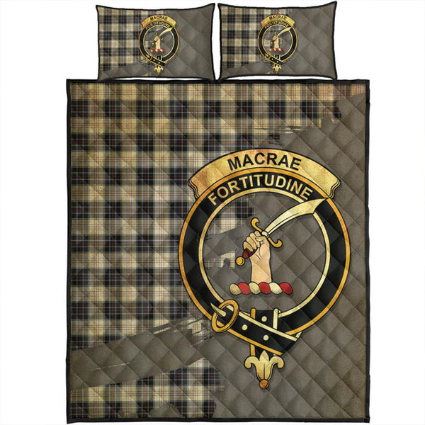 MacRae Dress Modern Tartan Crest Quilt Bed Set Oldest Style