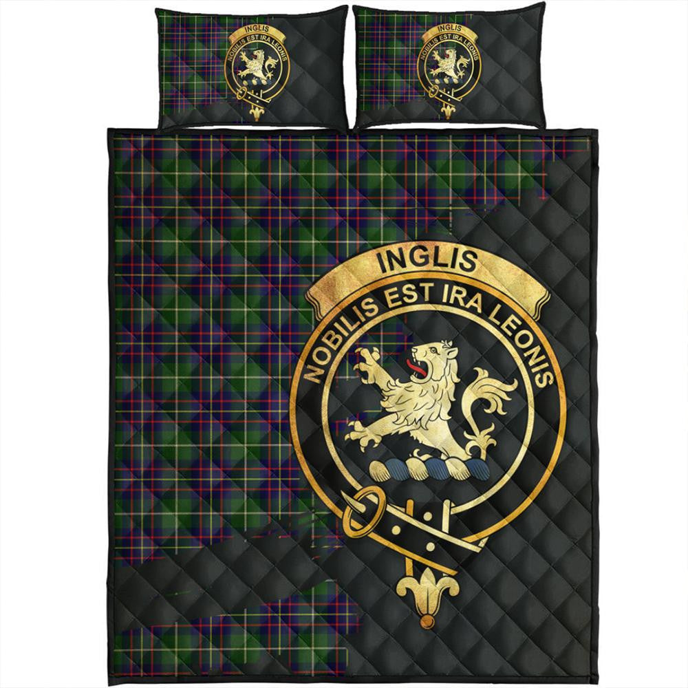 Inglis Modern Tartan Crest Quilt Bed Set Oldest Style