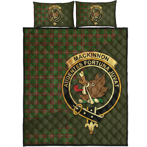 MacKinnon Hunting Modern Tartan Crest Quilt Bed Set Oldest Style