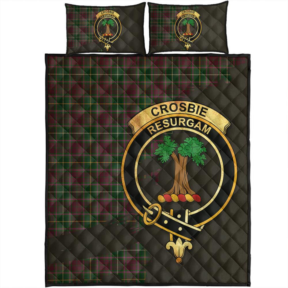 Crosbie Tartan Crest Quilt Bed Set Oldest Style