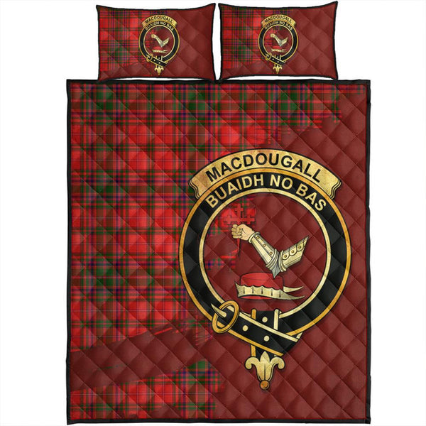 MacDougall Modern Tartan Crest Quilt Bed Set Oldest Style