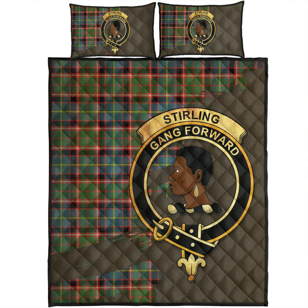 Stirling & Bannockburn District Tartan Crest Quilt Bed Set Oldest Style