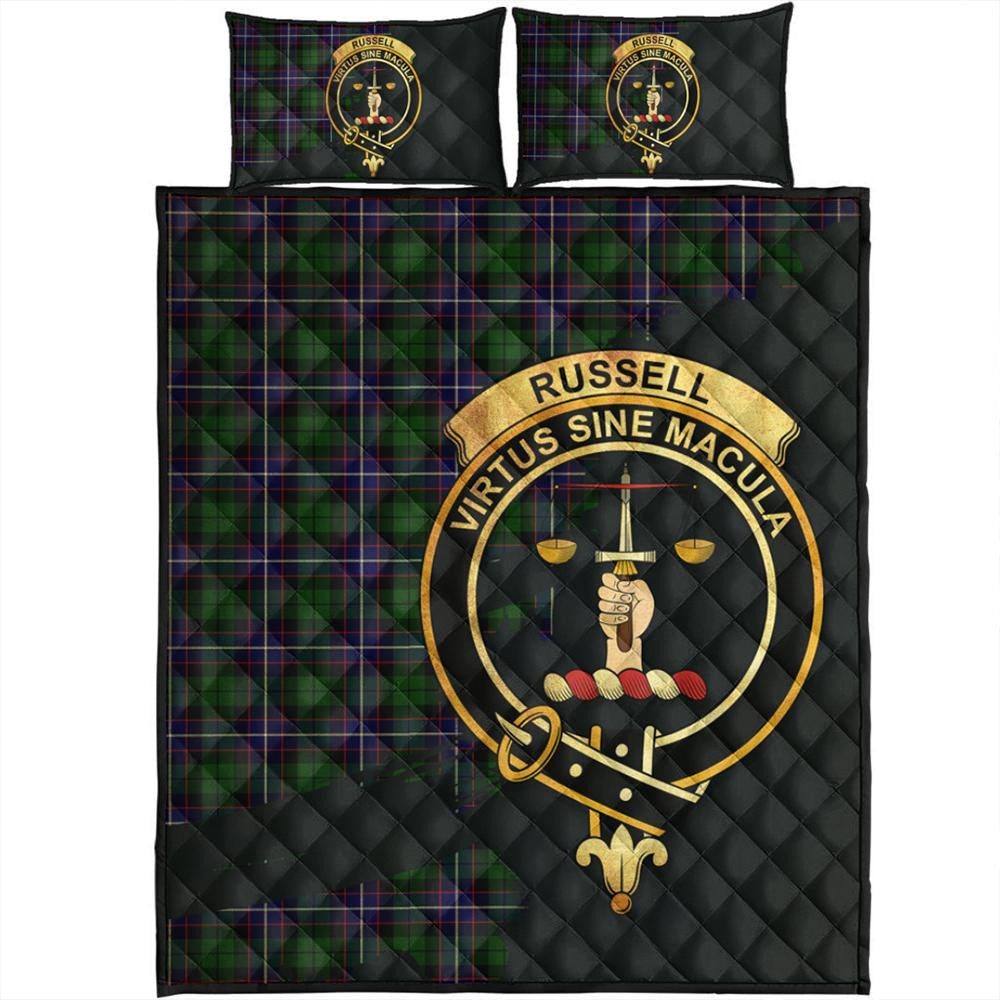 Russell Modern Tartan Crest Quilt Bed Set Oldest Style