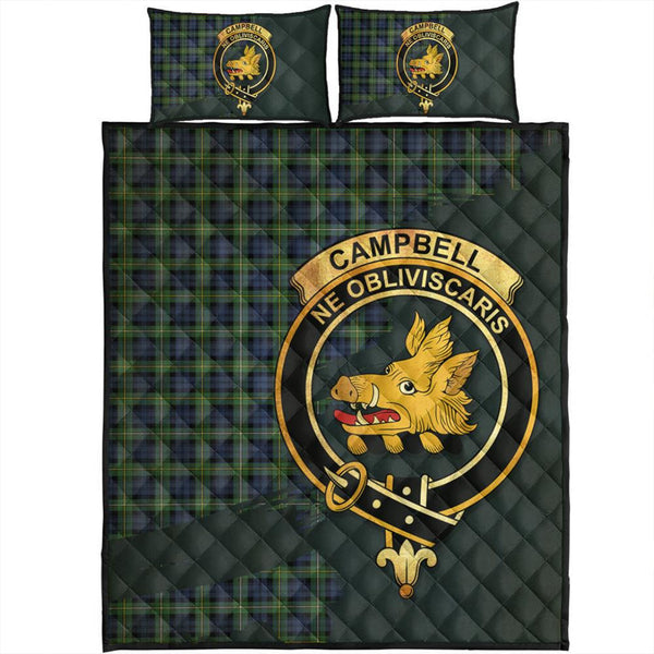 Campbell Argyll Ancient Tartan Crest Quilt Bed Set Oldest Style