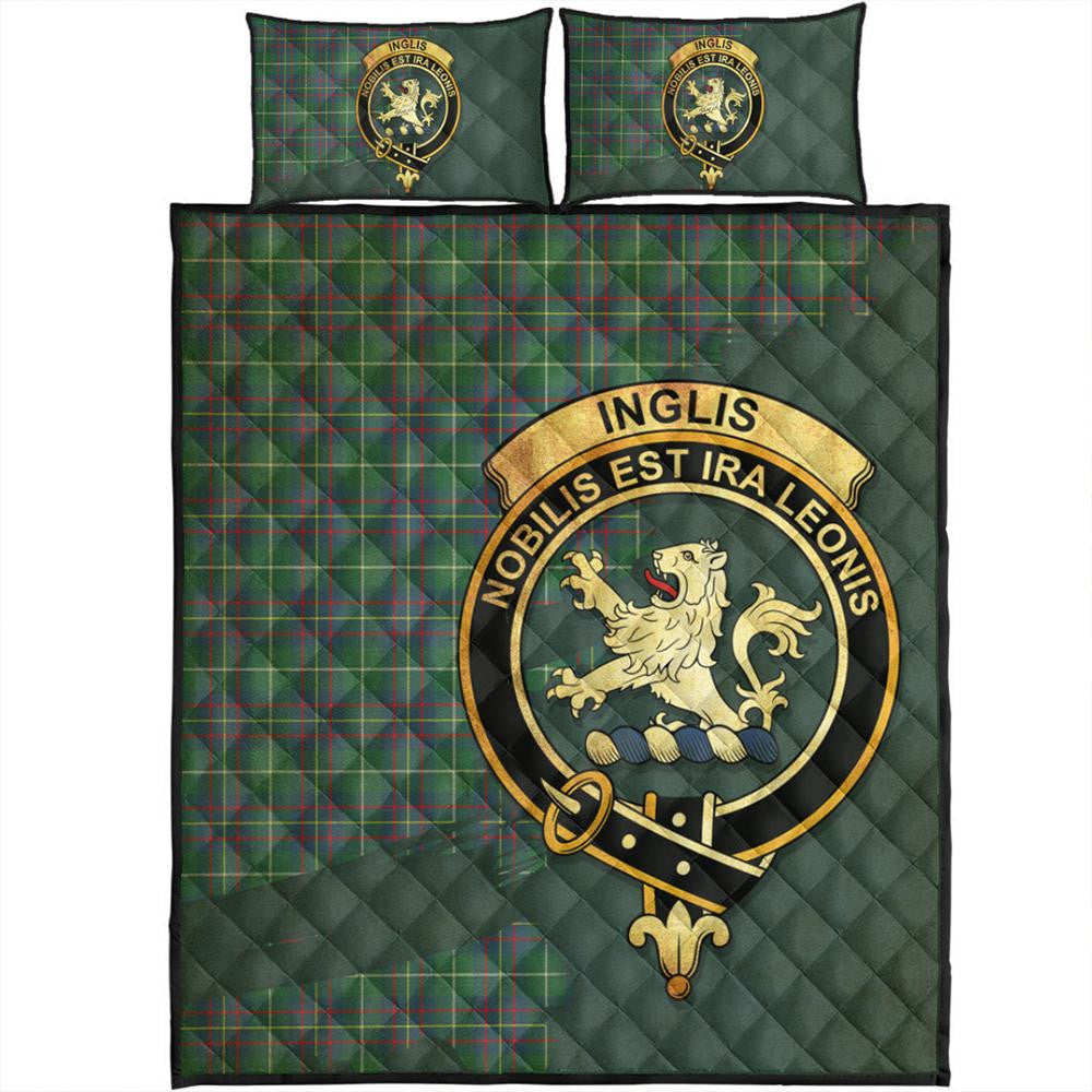 Inglis Ancient Tartan Crest Quilt Bed Set Oldest Style