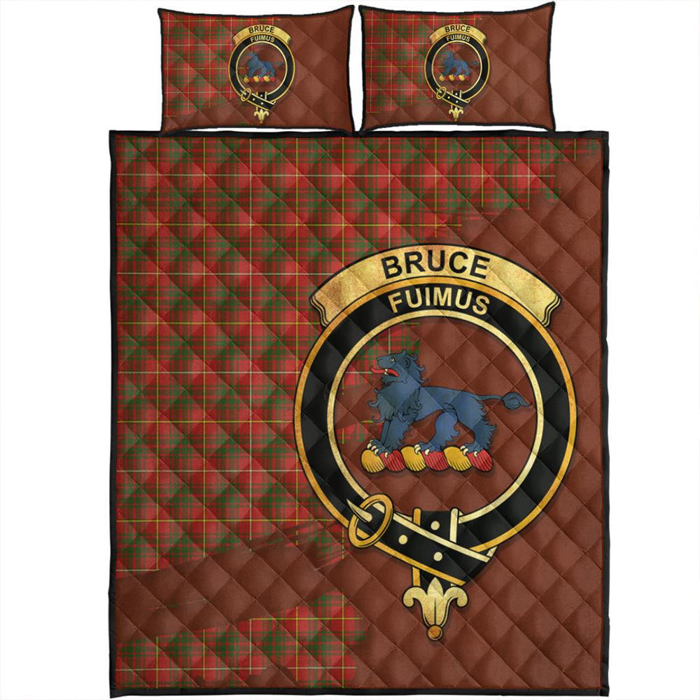 Bruce Modern Tartan Crest Quilt Bed Set Oldest Style