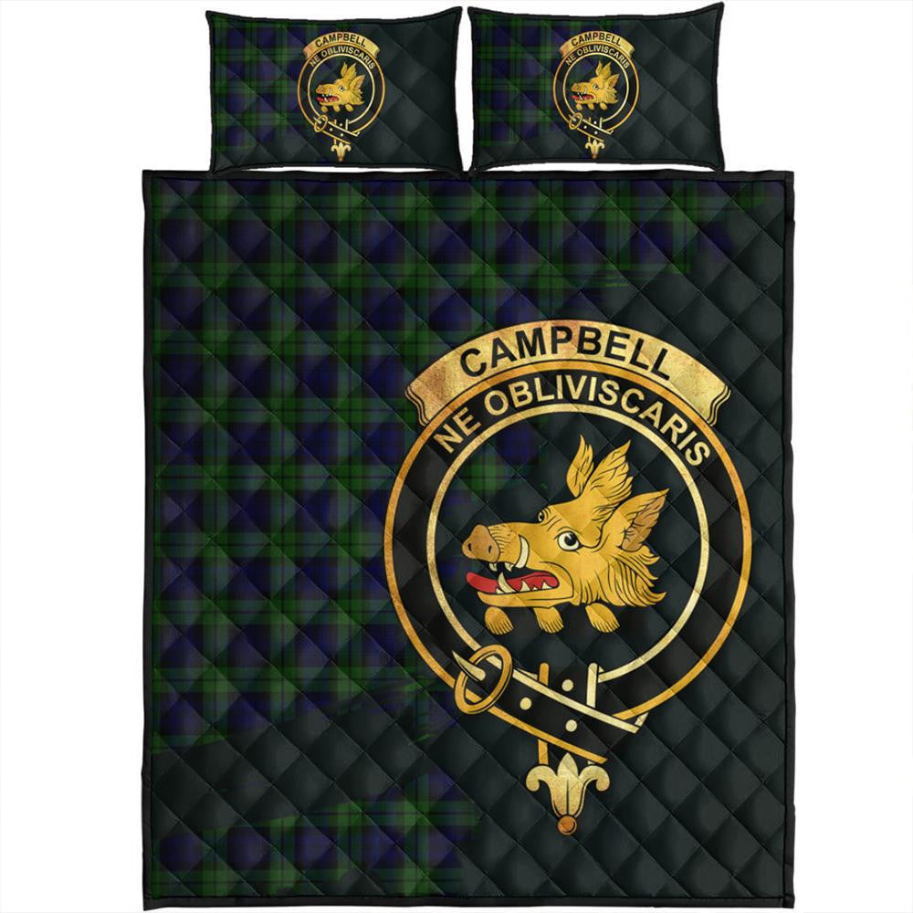 Campbell Modern Tartan Crest Quilt Bed Set Oldest Style