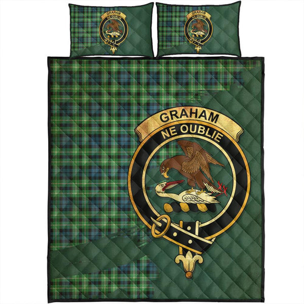 Graham of Montrose Ancient Tartan Crest Quilt Bed Set Oldest Style