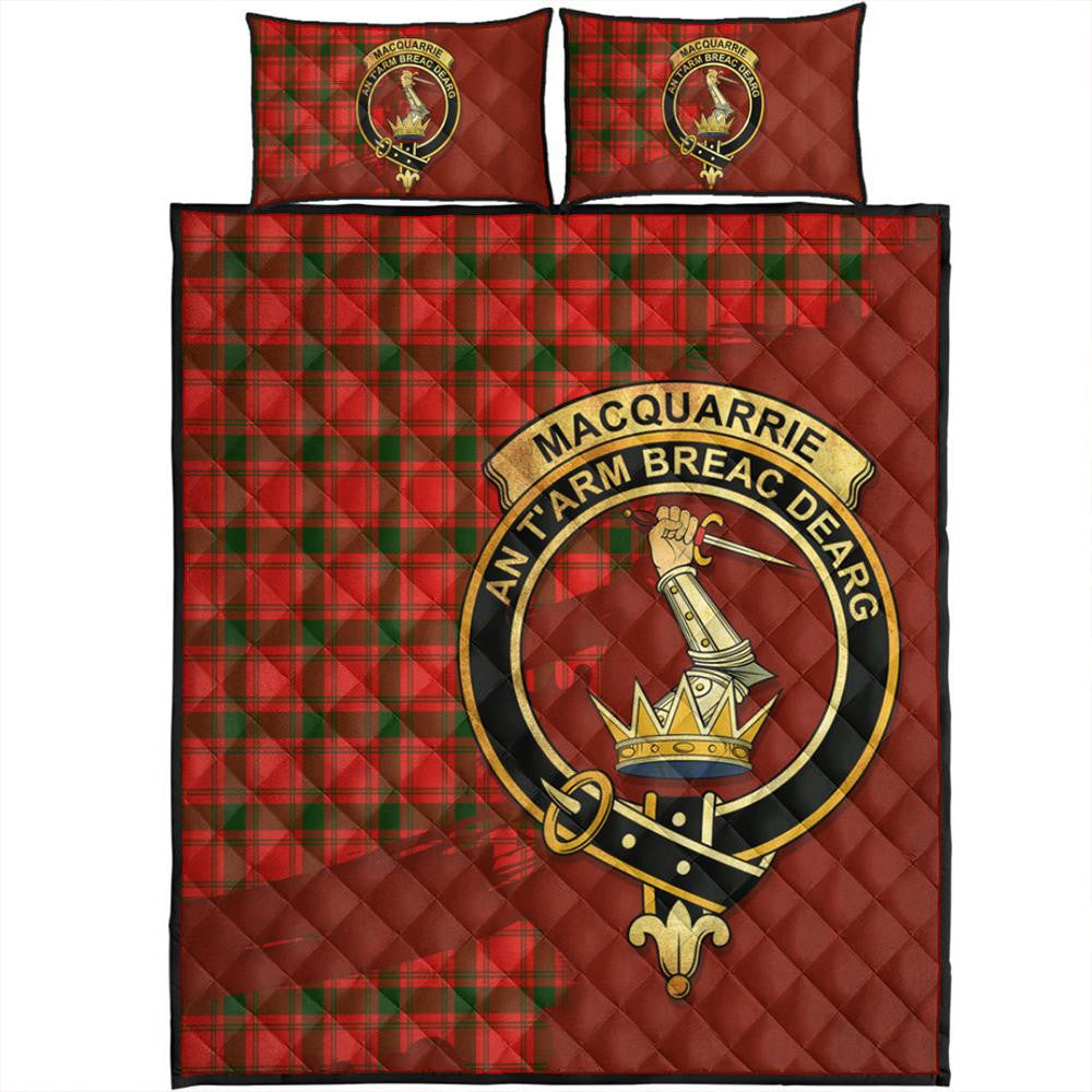 MacQuarrie Modern Tartan Crest Quilt Bed Set Oldest Style