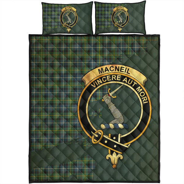 MacNeill of Barra Ancient Tartan Crest Quilt Bed Set Oldest Style