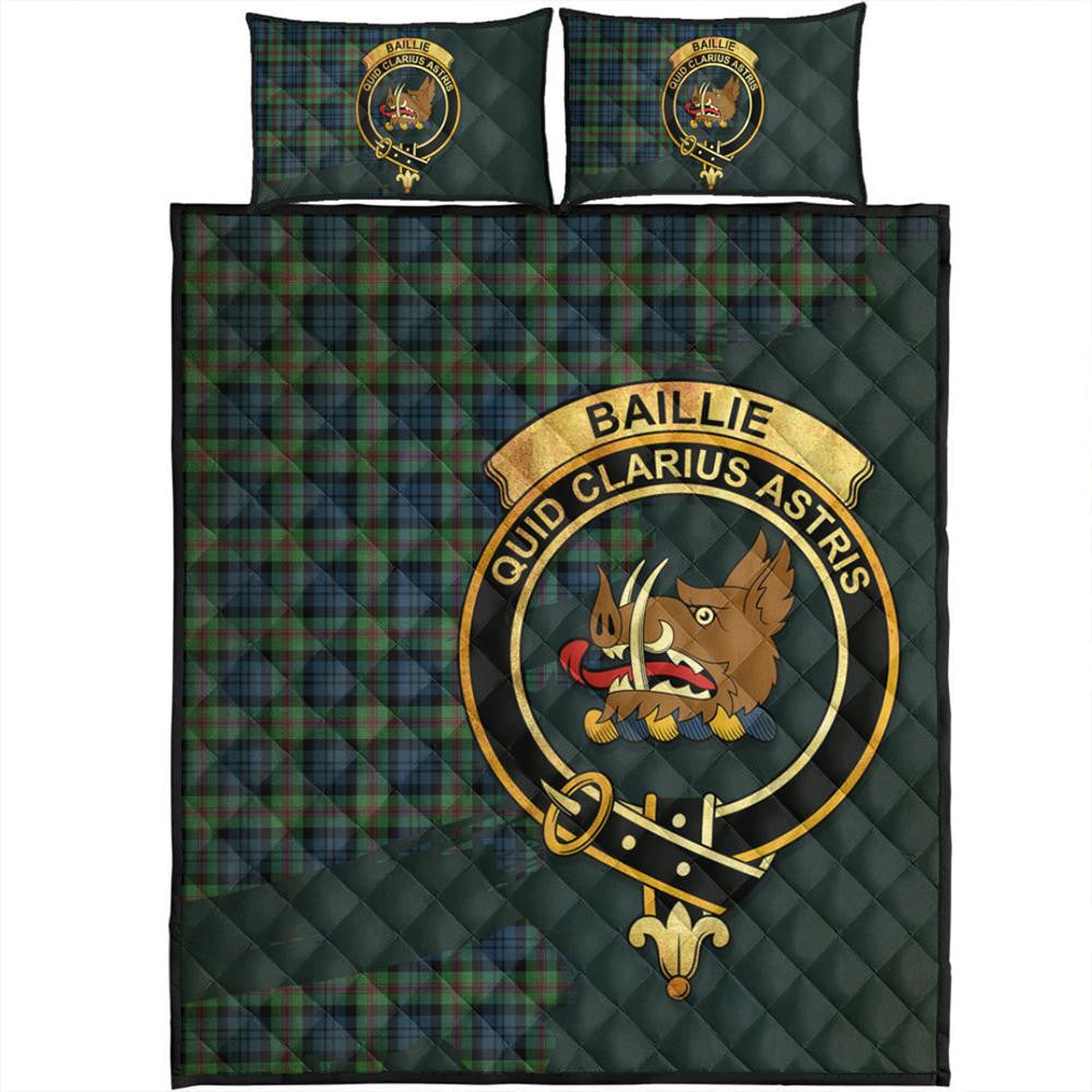 Baillie Ancient Tartan Crest Quilt Bed Set Oldest Style