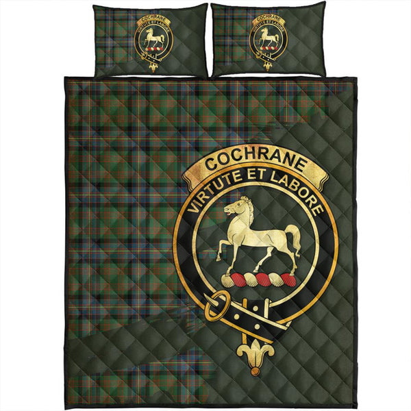 Cochrane Ancient Tartan Crest Quilt Bed Set Oldest Style