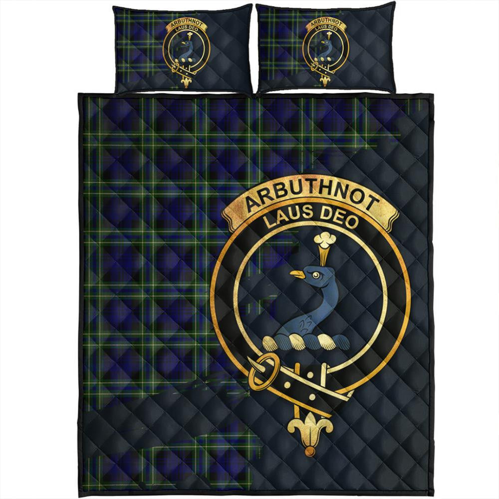 Arbuthnot Modern Tartan Crest Quilt Bed Set Oldest Style