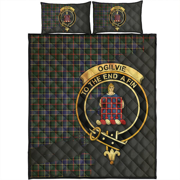 Ogilvie of Airlie Ancient Tartan Crest Quilt Bed Set Oldest Style