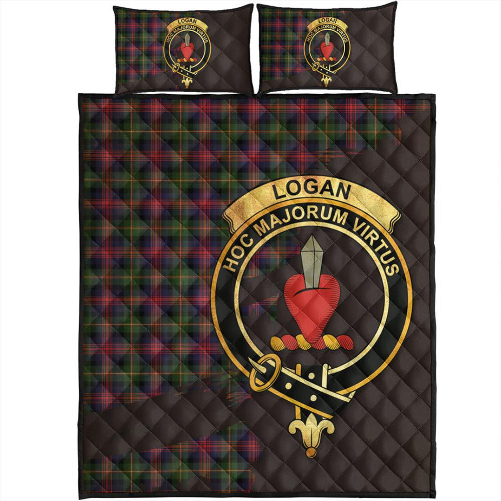 Logan Modern Tartan Crest Quilt Bed Set Oldest Style